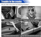 Car Cup Holder, Auto Front Seat Organizer, Multifunctional Cup Drink Holders with PU Leather Cover, Gap Filler Storage Box Coin Bucket Console Side Pocket Cell Mobile Phone Holder (Gray)