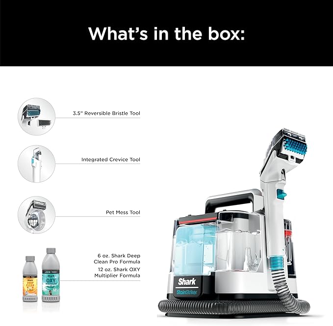 Shark StainStriker Portable Carpet, Upholstery & Area Rug Cleaner with Pet Mess Extractor, Stain & Odor Remover, Perfect for 