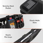 Molle Car Sun Visor Organizer, Tactical Visor Organizer with Zipper Pocket, Glasses Clip & ID Card, Semi-Rigid Molle Panel for Police Gear & Overlanding Accessories, Fit Trucks, SUVs, Jeeps, Black