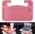 JUSTTOP Car Steering Wheel Desk, Travel Car Accessories, Car Stand Trays for Eating, Multipurpose Car Steering Wheel Desk Tray Table(Pink)