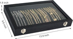 Siveit Premium Necklace Organizer Box - 20 Hooks Jewelry Tray with Transparent Lid - Display Box for Necklaces, Pendants - Su