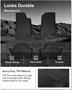 KIWI MASTER Floor Mats for 2018-2026 Jeep Wrangler JL 2-Door, OEM Replacement 82215202AE, Custom Fit All Weather Car Mats, Heavy Duty TPE Floor Liners, Front & Rear 2 Row, Black