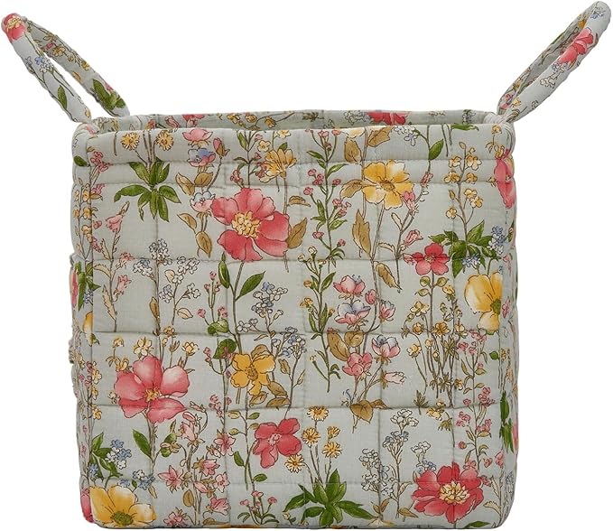 Boho Fabric Storage Basket, Large Capacity Laundry Basket, 12.2'' x 10.23'' x 10.23'' Collapsible Laundry Hamper with Easy Ca