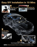 4K Dash Cam Front and Rear Inside, 3-Channel Cars Camera Dash with 170° Wide Angle, Free 64GB SD Card, 5.8GHz WiFi, Night Vis