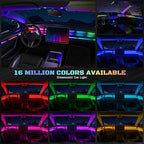 Dreamcolor Acrylic Interior Car LED Strip Light with Wireless APP, RGB 6 in 1 with 175 inches 612 LEDs Fiber Optic Car Symphony Ambient Lighting Kits, Sound Active Function LED Strip for Cars