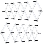 WEBI Accordion Wall Hanger,Wooden Expandable Coat Rack,Accordion Hat Rack for Wall for Hats,Caps,16 Peg Hooks,Black White,2 P