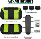 FH Group Automotive Car Seat Covers Rear Set Premium 3D Air Mesh Seat Covers, Airbag Compatible and Split Bench Cover Univers