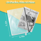 A5 Mesh Zipper Pouch, 24 Pack 9.4" x 6.9" Plastic Zipper Pouches for Organizing, Multipurpose Waterproof Zipper Bags for Trav
