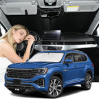 Windshield Sunshade for Volkswagen Atlas Cross Sport 2020-2026 Sun Shade Car Windshield Accessories Upgrade 4 Layers Blocks UV Rays Custom Fit Atlas Cross Sport 240T Keep Cool Foldable