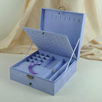 Women Jewelry Box Lockable 3 Layers Large Jewelry Organizer Storage Case for Earrings Necklaces Rings Bracelets,Green Display