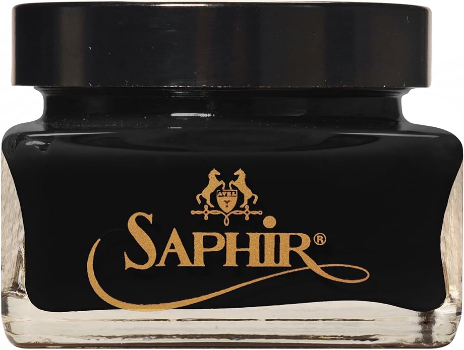 Saphir Medaille d'Or Pommadier Cream 75ml – Natural Cream Leather Shoe Polish, Leather Conditioner for Boots, Handbags