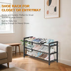 Detsuk 3-Tier Expandable Shoe Rack – Adjustable Heavy-Duty Metal Shoe Organizer Shelf for Closet, Entryway, Mudroom & Garage 