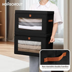 Homsorout Collapsible Storage Bins - Large Stackable Organizer Bins, Decorative Boxes with Handles & Window, Fabric Container