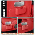 HOLDCY Car Trash Can, Waterproof Multi‑Functional Auto Trash Bin for Door/Console/Seat Back, Universal Vehicle Garbage Can for Car/Truck/SUV Drivers (Red)