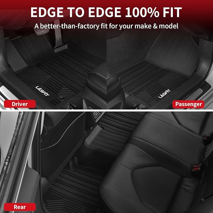 LASFIT Floor Mats for Toyota Camry 2024-2018 FWD Only (Not Fit Hybrid or AWD), All Weather Custom Fit Floor Liner for Camry L/LE/SE/TRD/XLE/XSE Front & Rear 2 Row Car Mats, Black