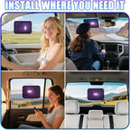 ZATOOTO Static Cling Car Window Shades (2 Pack, 9.84 * 7 in) Expandable Sun Shade Side Window Sun Blocker Car Windshield Sunshade｜Reinforced Frame｜Anti-Glare｜Static Cling｜