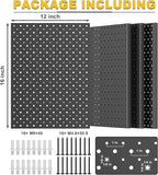 Ultrawall Metal Pegboard Panels, Pegboard Wall Organizer, Black Peg Boards for Wall, Garage Tool Storage Organization, 12"X16