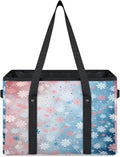 Reusable Grocery Bags Heavy Duty Shopping Bags Foldable Large Tote Bags with Long Handles & Hard Bottom