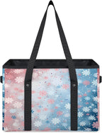 Reusable Grocery Bags Heavy Duty Shopping Bags Foldable Large Tote Bags with Long Handles & Hard Bottom