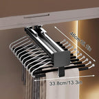 Pull-Out Closet Valet Rod, Bearing 40kg Retractable Clothes Coat Hanger, Aluminum Alloy Adjustable Closet Rod, Damping Buffer