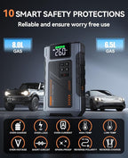 Portable Jump Starter with Air Compressor 4500A Peak with 150PSI Tire Inflator, Jump Box for 12V Car Battery Power Booster