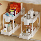 2 Pack Under Sink Organizers and Storage, 2-Tier Sliding Cabinet Organizer Drawer for Bathroom and Kitchen – Multi-Purpose Ca