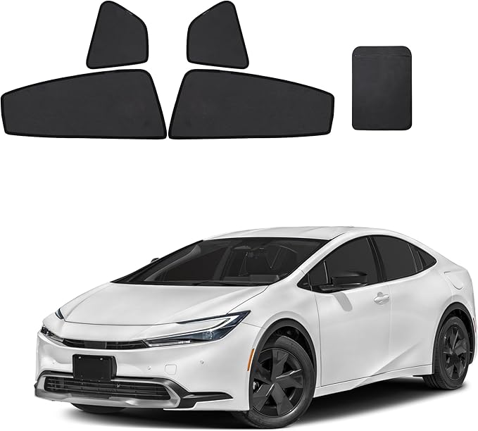 Front Side Half Window Shade Foldable Custom Fit for Toyota Prius 2023-2026 Car Window Shades for Side Window Sun Shade UV Protection Heat Insulation for Camping Sleeping 4PCS