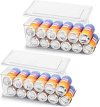 2 Pack Standard Can Organizer & 2 Pack Tall Can Organizer for Refrigerator