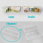 Pegboard Hooks Organizers - Peg Board Baskets Clear Cups Multiple Hangers 33 Pack - Display Shelving Tool Organizer Set for C