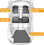 Floor Mats for Toyota Camry 2007 2008 2009 2010 2011(ONLY Gas), Custom Fit Camry CE XLE SE LE Floor Mats, Front Rear Mats & Cargo Liner, TPE Anti-Slip Waterproof Duty Car Accessories