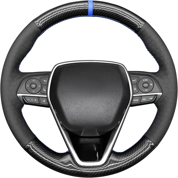 MEWANT Breathable Hand Sewn Car Steering Wheel Cover for Toyota Camry 2018-2019 / Toyota Avalon 2019 / Toyota Corolla 2019-2020 / Toyota RAV4 2019 Steering Wheel Accessories