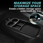 BestEvMod Lower Center Console Organizer Tray Compatible with Kia EV6 2022-2026 Interior Accessories Storage Box ABS Material with PVC Trim Accessories (Lower Organizer-V2)