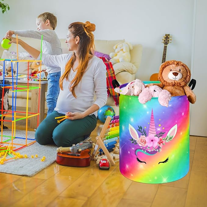 Round Laundry Basket Storage Bins Nursery Hamper Gift Baskets for Home,Office,Home Decor