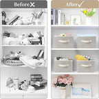 Storage Baskets, 11-Inch Woven Fabric Bins, Storage Cubes with Reinforced Handles, Organizer Bins for Closet Shelves, Foldabl