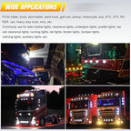 BJZ 2Pcs White Watermelon LED Strobe+Constant Marker Lights Dual Function Watermelon-shaped Side Marker Clearance Tail Top Cap Roof Lights for Trailer Truck Semi-trailer Heavy-duty Truck Bus Van