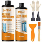 JAOJAO Resin Polishing Kit, Resin Polish Brilliant Gloss Long-Lasting Protection Mirror Effect Scratch Resistant Wear Resistant for Sanding and Polishing