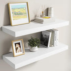 Dreamland 30 Inch White Floating Shelves for Wall,8 Inch Deep Floating Shelves,30" W x 8" D Wall Shelves for Bedroom,Living R