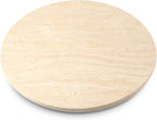 Koville 16'' Beige Marble Lazy Susan Travertine Turntable for Kitchen Dinning, Marble Lazy Susans Organizer for Cabinet, Serv