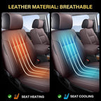 Coverado Silverado Seat Covers Full Set, Faux Leather Car Seat Covers Fit for Chevy Silverado GMC Sierra 2007-2013 & 2019-202