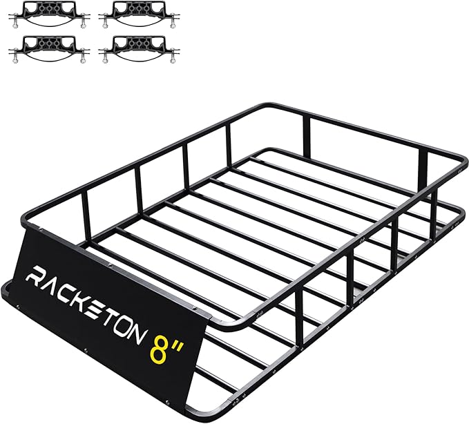 64”x45”x8” Roof Cargo Rack for SUV Car Trucks,Heavy Duty Cargo Basket Anti-Rust Top Luggage Rack