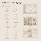 Gifturbo 3-Layer Jewelry Organizer, 3 Drawers Jewelry Box for Women Mirror Storage Box for Necklace Earrings Rings Bracelets,