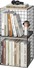 Dmevkic 2 Cube Small Bookcase,Bookshelf for Small Spaces Book Shelf,12.2 x 12.2 x 12, DIY Variable Stackable Cube Storage for