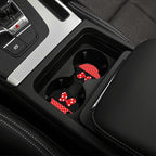 Black Polka Dot Red Bow Steering Wheel Cover,Cute Classic Universal Fit 14-15 inch Steering Wheel Cover for Women Men, Automo