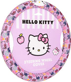 Hello Kitty Steering Wheel Cover, Official Sanrio Car Steering Wheel Cover with Universal Size 14.5-15.5, Cute Steering Wheel Cover for Women, Hello Kitty Car Accessories (Lavender Print)