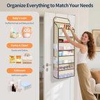 Yecaye Over The Door Organizer, Heavy Duty Hanging Organizers and Storage with 4 Large Capacity Pockets, Swing-Proof Behind T