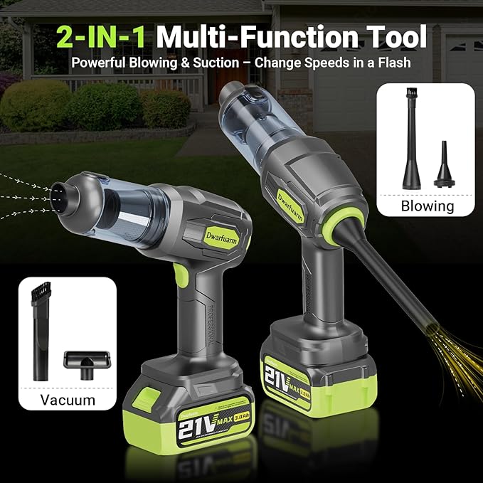 Cordless Car Vacuum Cleaner, 36000PA High Power Suction, 120W Portable Handheld Vacuum with 2×3.0Ah Batteries, Multi-Nozzle A