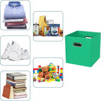 Black Fabric Cubby Storage Bins,13x13x13 Inches ,Cube Organizer Bin Foldable Storage Boxes with Dual Handles Fabric Organizer
