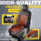 LINGVIDO Car Seat Covers for Front Seats (2 Seats) - Premium Perforated Nappa Leather,Waterproof Shield, Omni-Adapt Fit for S