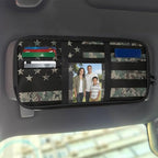 US Flag Print Car Sun Visor Storage Bag 11.81 x 5.9 Inch Multi-Function Organizer for Card Pen Invoice Pouch Case Bag Universal for Car Sun Visor Accessory,Camouflage Flag