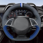 MEWANT Hand Sewn 4D Style Steering Wheel Cover Wrap for Chevrolet Camaro 2017-2022 Steering Wheel Accessories for Chevrolet Camaro 2017-2022